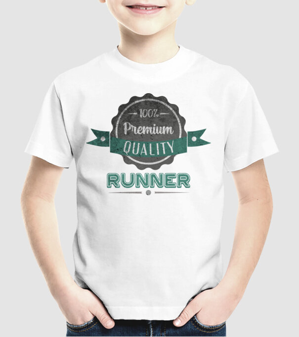 Calitate premium Alergător model alb pe tricou