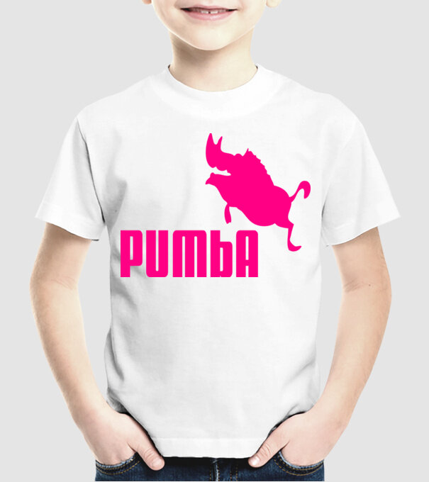 Pumba model alb pe tricou