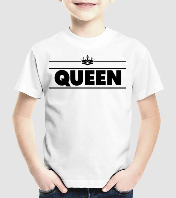 Queen model alb pe tricou
