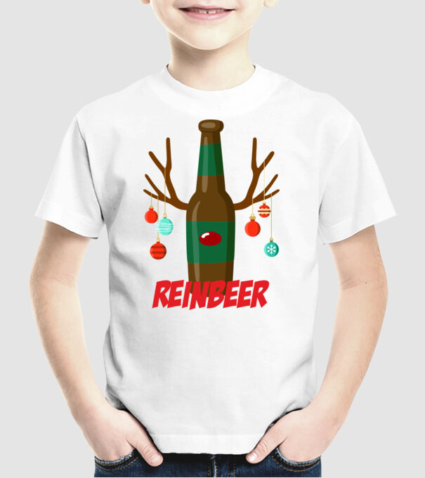 Bere REINBEER model alb pe tricou