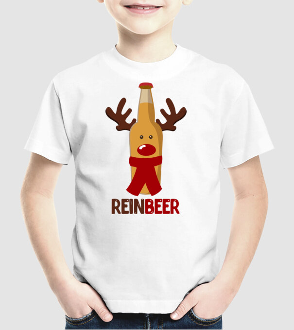 Bere REINBEER model alb pe tricou