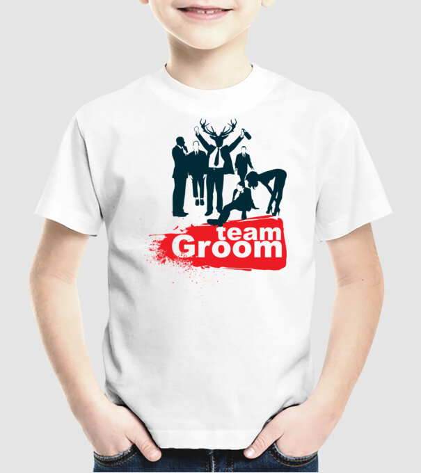 Reservoir Groom Team model alb pe tricou