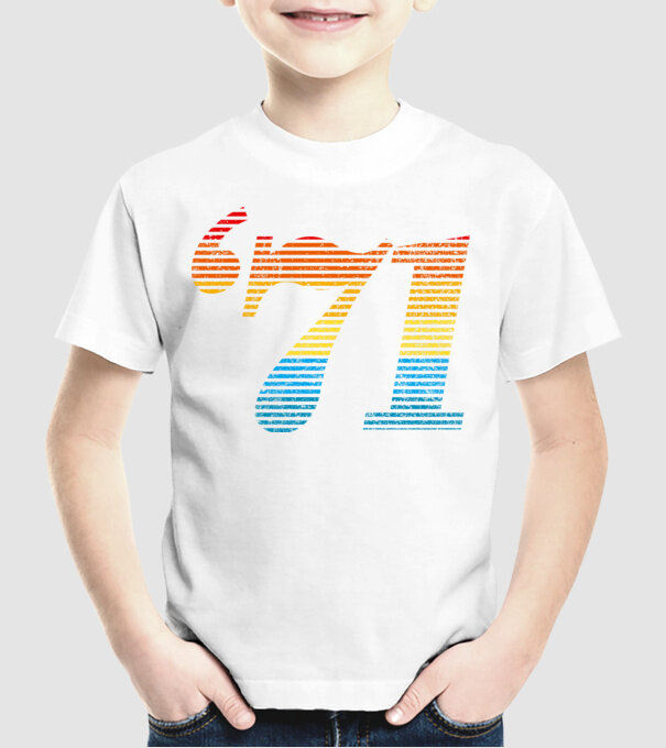Retro Birthday 1971 model alb pe tricou