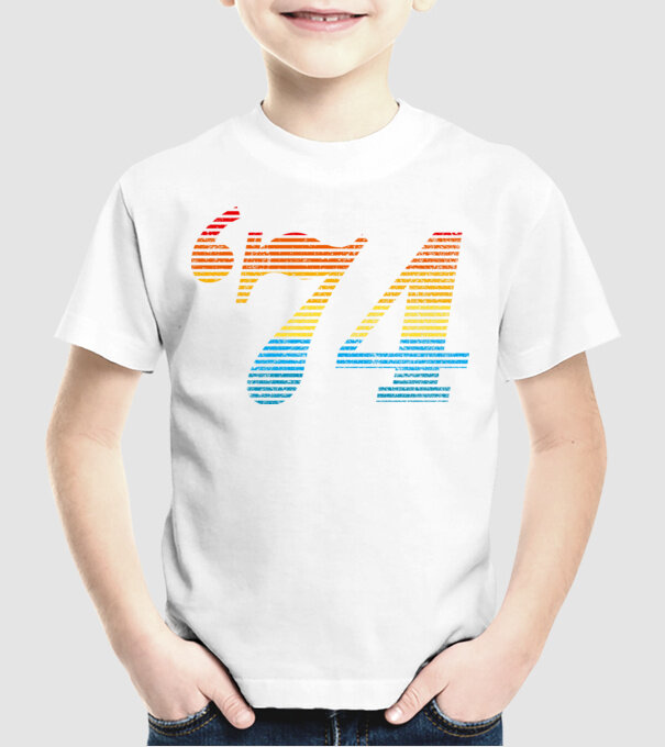 Retro Birthday 1974 model alb pe tricou