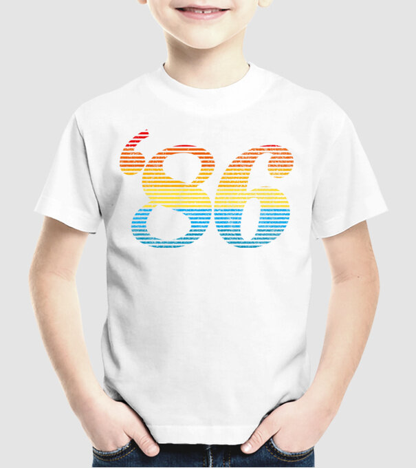 Retro Birthday 1986 model alb pe tricou