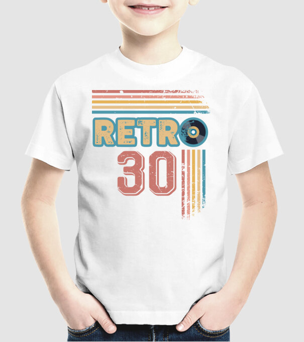 Retro 30 Birthday model alb pe tricou