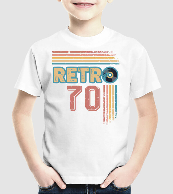 Retro 70 Birthday model alb pe tricou