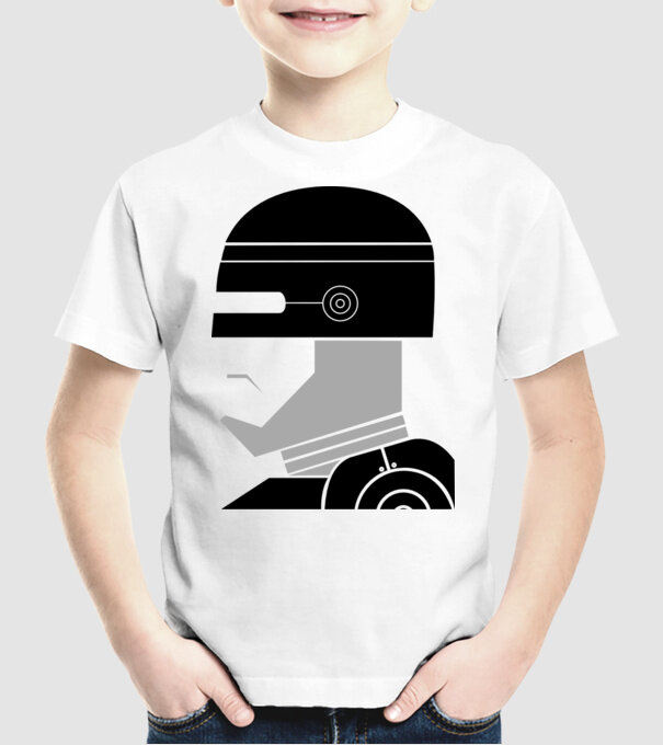 Robocop model alb pe tricou