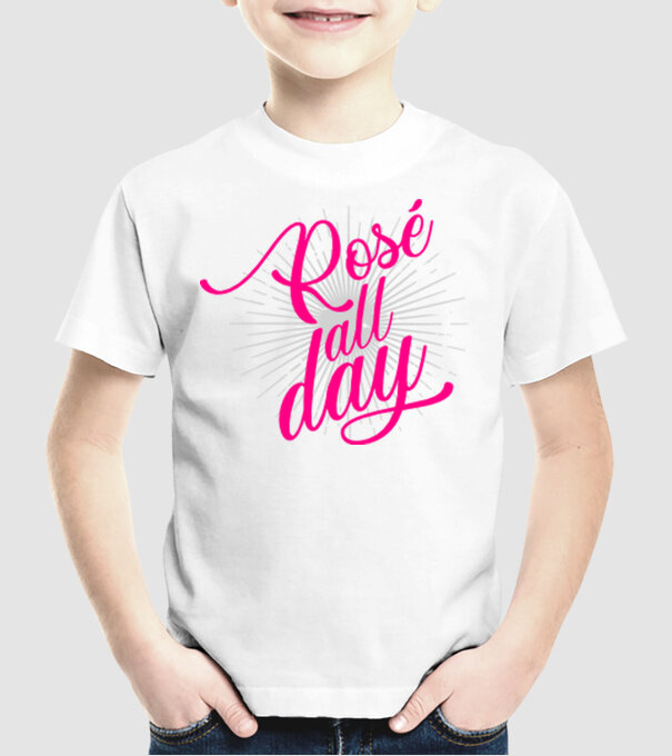 Rosé all day model alb pe tricou