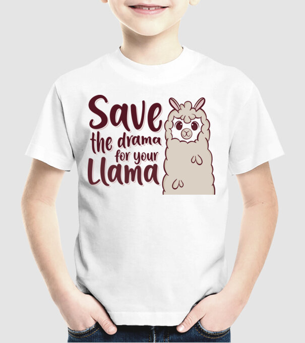 Save the drama from the llama model alb pe tricou