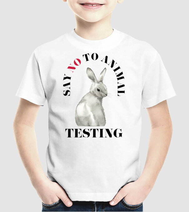 Say NO to animal testing model alb pe tricou