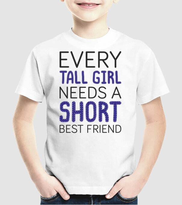 Short Freind model alb pe tricou