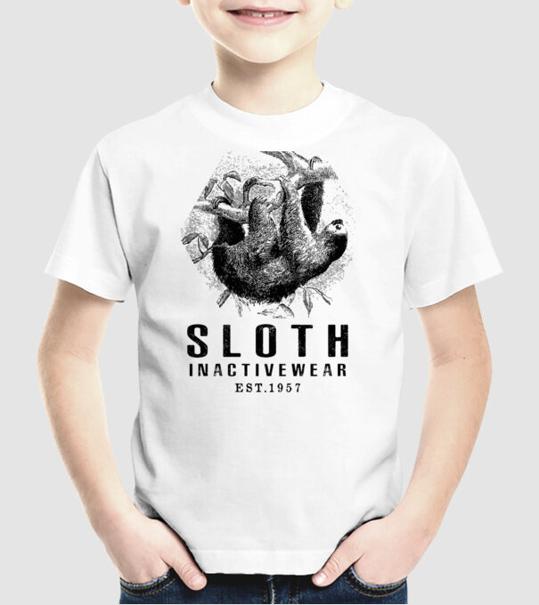 SLOTH inactive drk model alb pe tricou