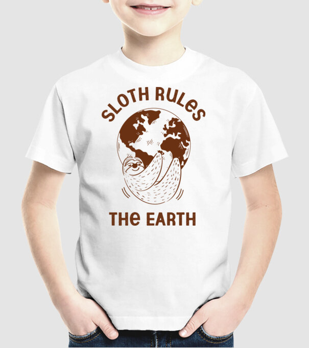 Sloth rules the world model alb pe tricou