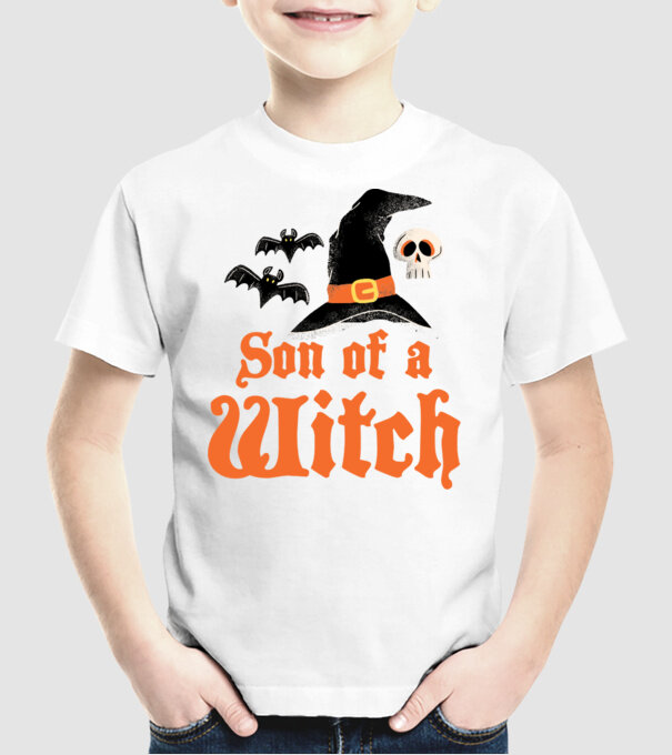 Son of a witch model alb pe tricou