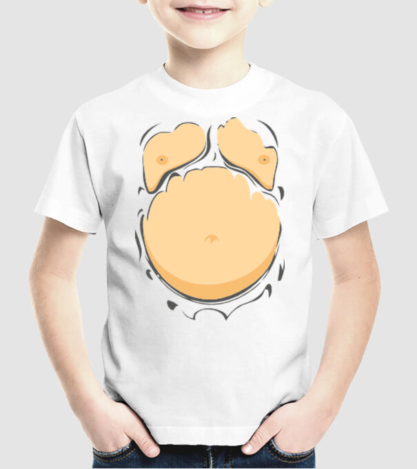 Burtă de bere model alb pe tricou