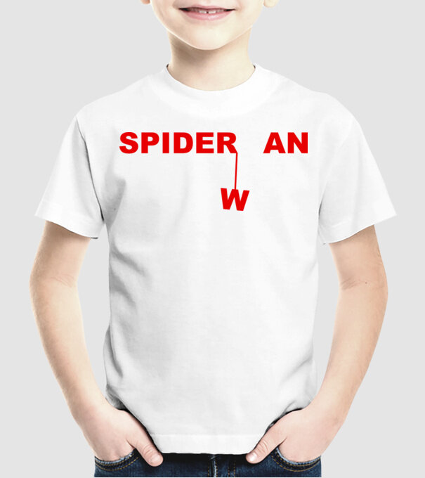 Spider wan model alb pe tricou