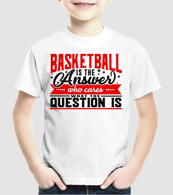Sport is the answer BASCHETBALIST model alb pe tricou