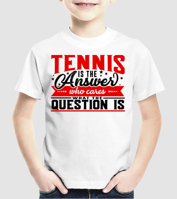 Sport is the answer JUCĂTOR TENIS model alb pe tricou
