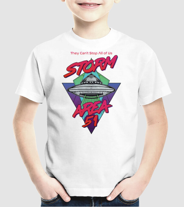 storm area 51 ufo model alb pe tricou