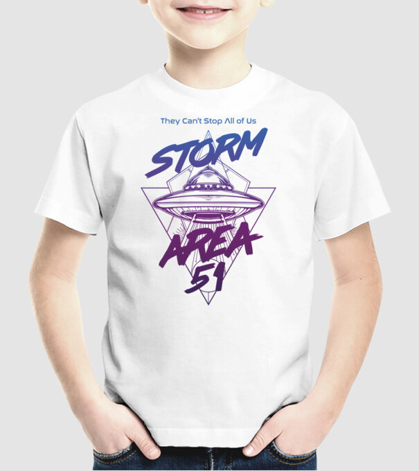 storm area 51 ufo purple model alb pe tricou