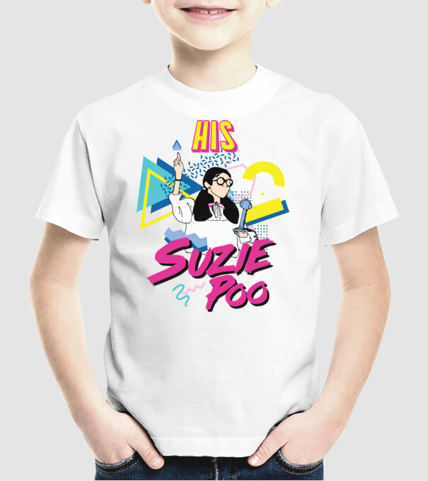 Stranger couple 80s retro Suzie model alb pe tricou