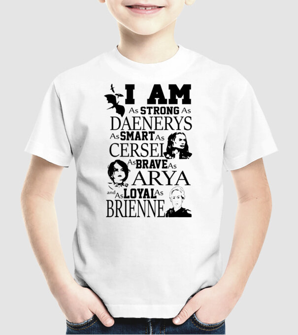 Strong as Daenerys model alb pe tricou
