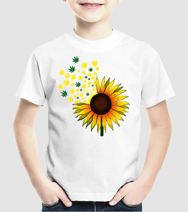Sunflower Weed model alb pe tricou