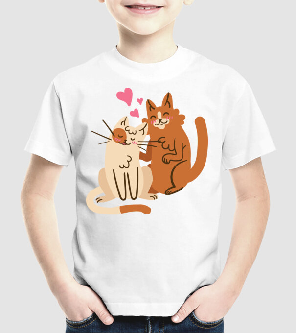 PISICUȚE ÎNDRĂGOSTITE 2 model alb pe tricou