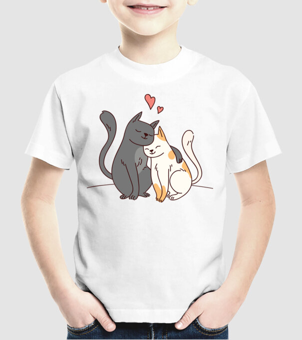 PISICUȚE ÎNDRĂGOSTITE 3 model alb pe tricou