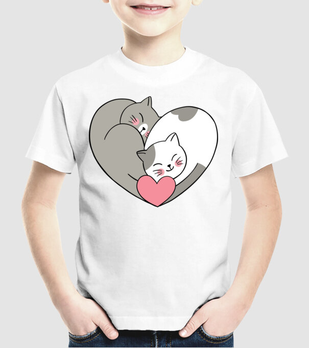 PISICUȚE ÎNDRĂGOSTITE 7 model alb pe tricou