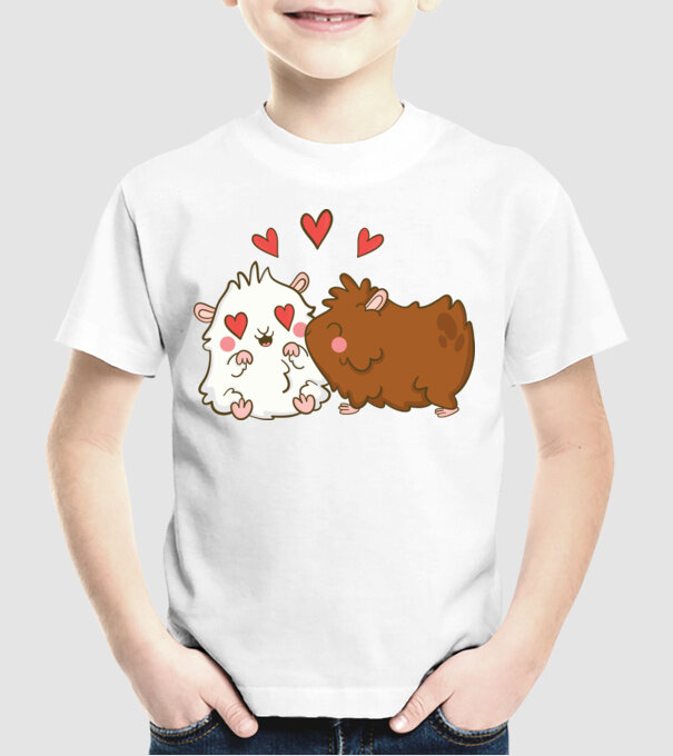 HAMSTERI ÎNDRĂGOSTIȚI model alb pe tricou