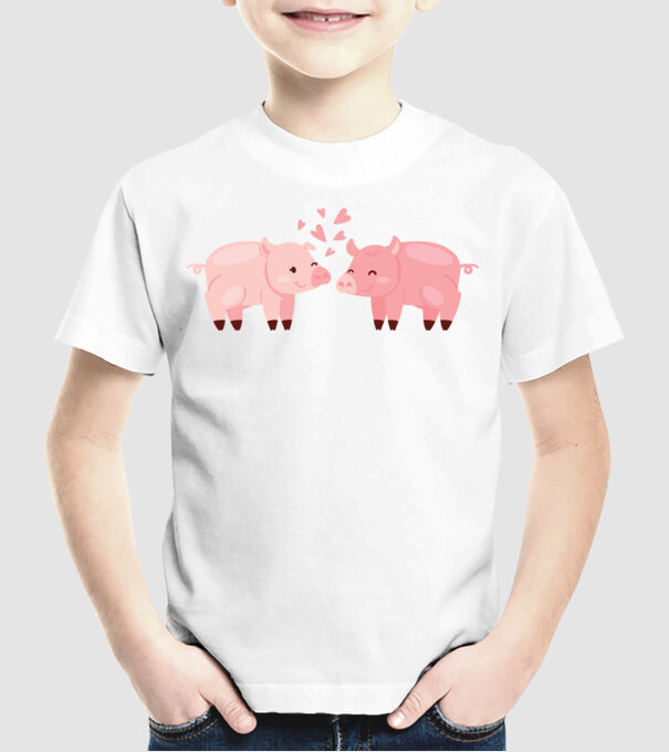 PURCELUȘI ÎNDRĂGOSTIȚI model alb pe tricou