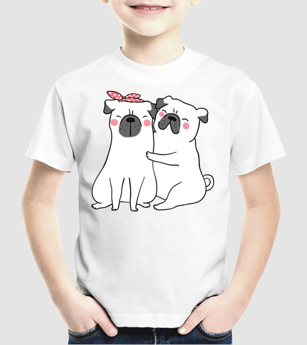 MOPȘI ÎNDRĂGOSTIȚI model alb pe tricou