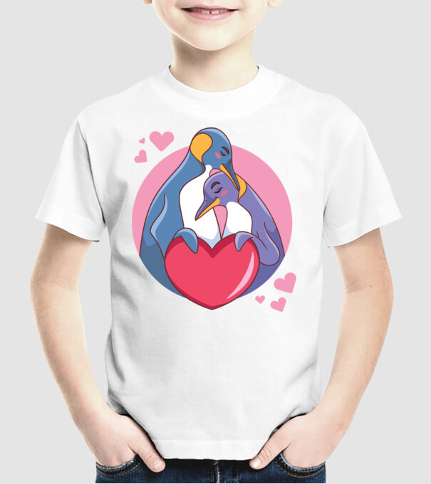 PINGUIN ÎNDRĂGOSTIT 5 model alb pe tricou