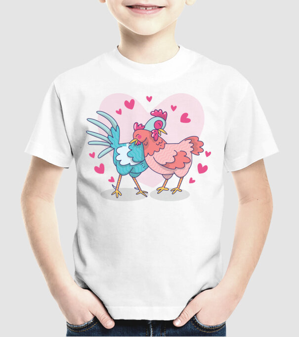 PUI ÎNDRĂGOSTIȚI model alb pe tricou