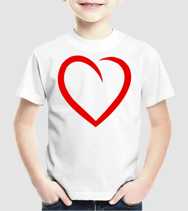 Szív model alb pe tricou
