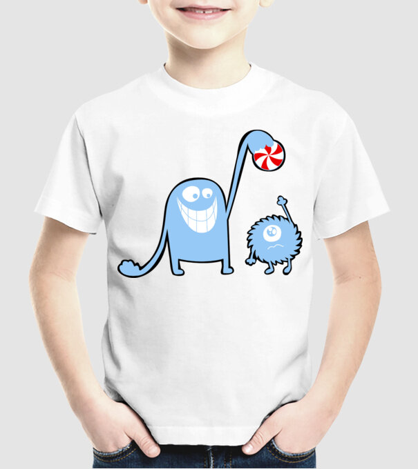Szornyelde - Bomboană model alb pe tricou