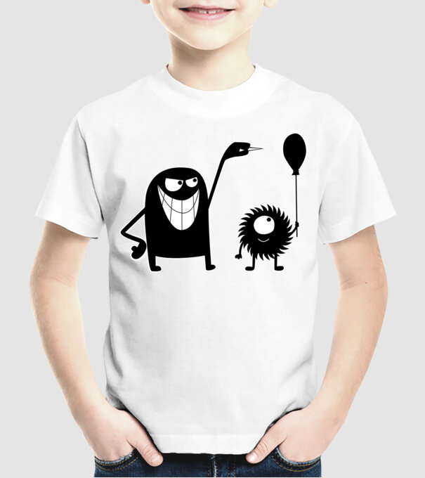 Szornyelde - Balon model alb pe tricou