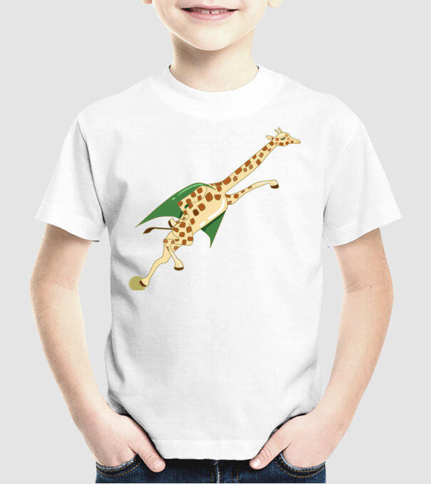 Girafă Super model alb pe tricou
