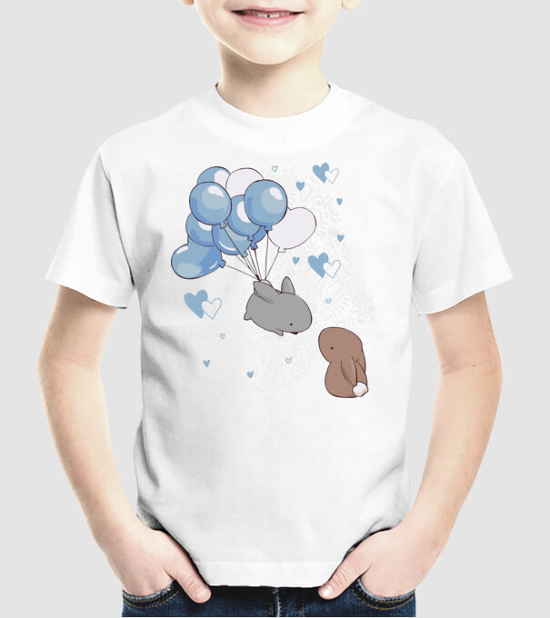 Tu ești melodia inimii mele iepurași model alb pe tricou