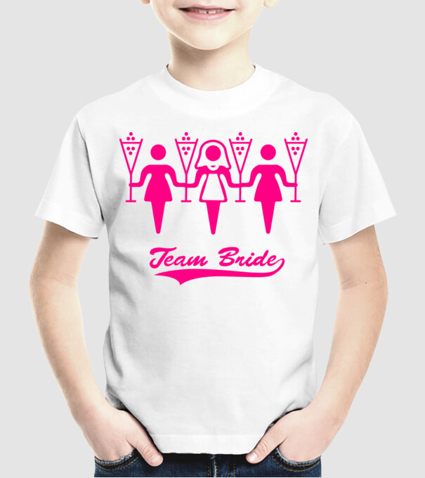 Team Bride model alb pe tricou