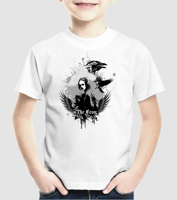The Crow model alb pe tricou