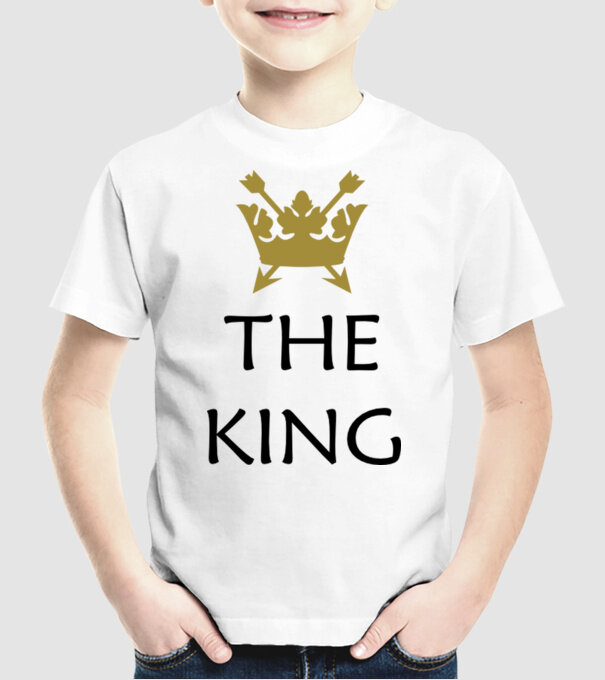 The King model alb pe tricou