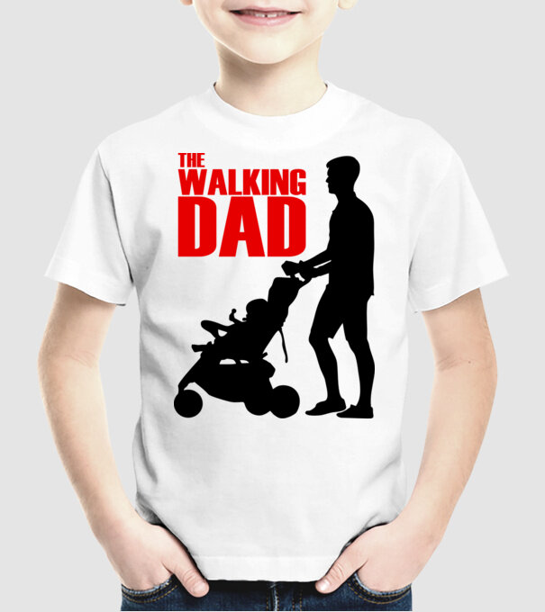 The Walking Dad model alb pe tricou
