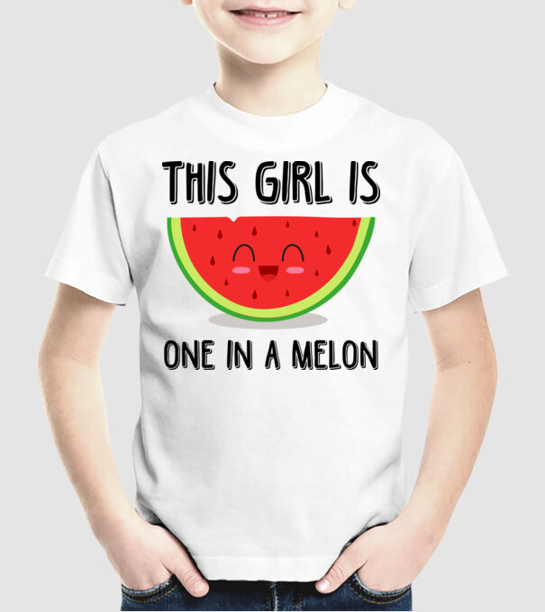 This girl is one in a melon model alb pe tricou