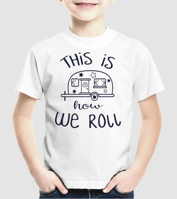 This is how we roll model alb pe tricou