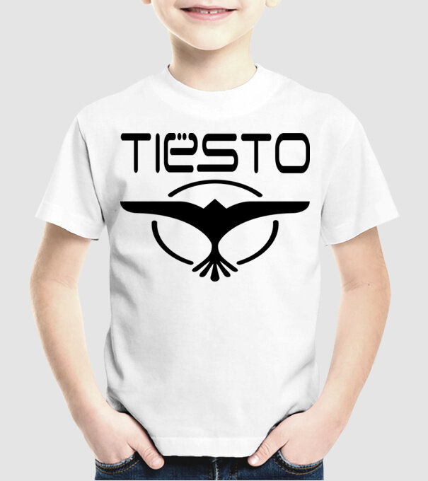 Tiesto logo model alb pe tricou