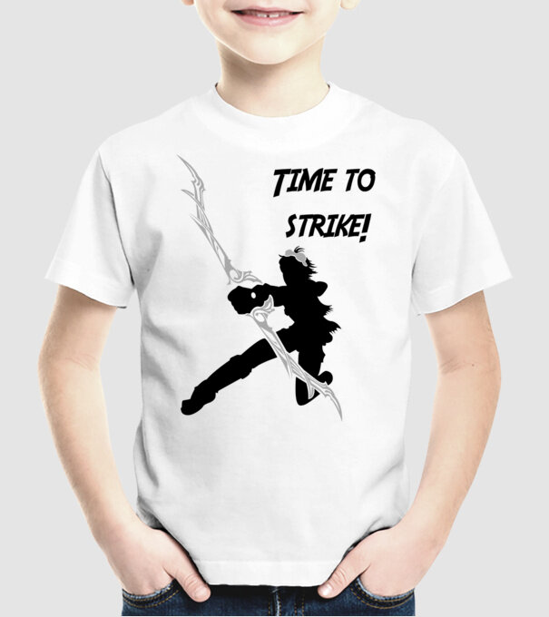 Time to strike model alb pe tricou