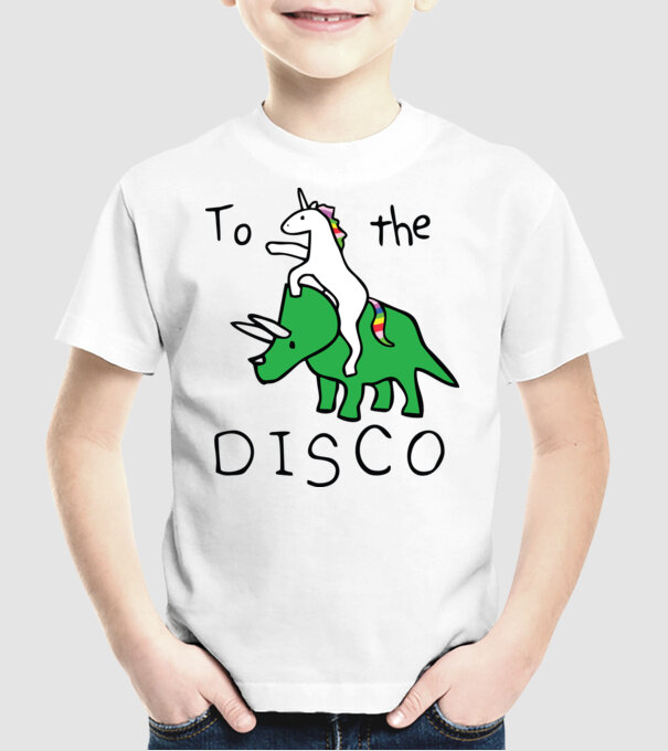 To the disco! model alb pe tricou